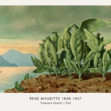 Treasure Island Print, Magritte Leaf-Bird Seascape Art