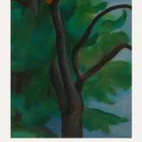 O'Keeffe Tree Print, Tree with Cut Limb Green Wall Art Print