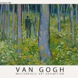 Undergrowth with Two Figures, Van Gogh Forest Scene Art Print