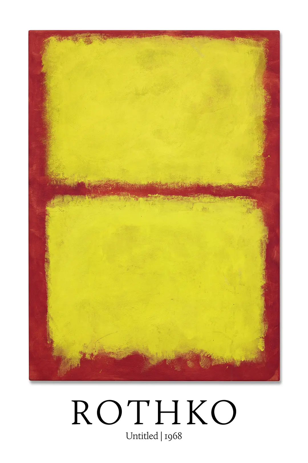 Classic Mark Rothko Poster - Untitled 1968 Yellow And Red Abstract Art Mark Rothko Poster Featuring 1968 Untitled Yellow And Red Color Field Painting With Soft Feathered Edges On Matte Paper.