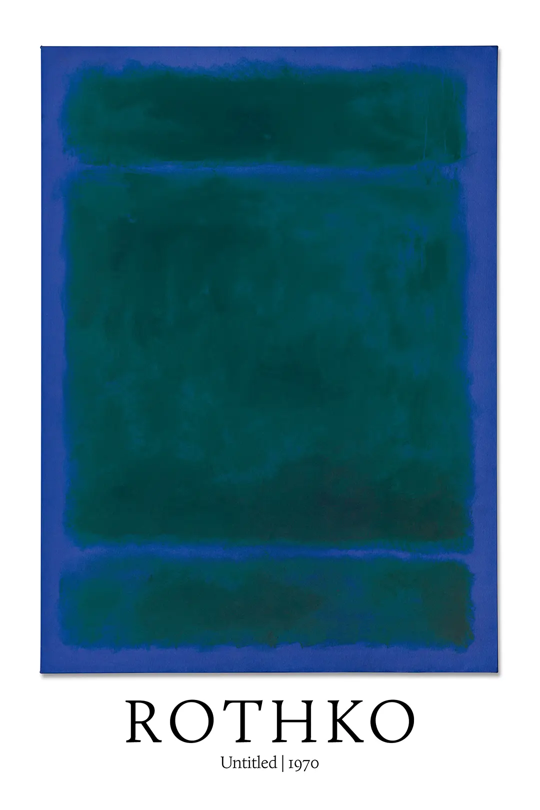 Exclusive Rothko Exhibition Poster - 1970 Untitled Abstract Art Print Rothko Exhibition Poster Featuring Deep Blue And Teal Abstract Color Fields On Archival Matte Paper.
