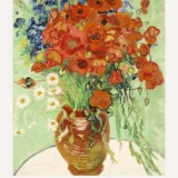 Vase with Daisies and Poppies, Van Gogh Masterpiece Art Print
