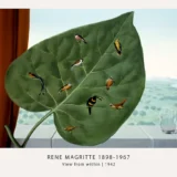 Magritte Bird Print, View from Within Leaf Surreal Art