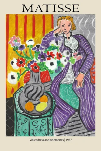 Henri Matisse Violet Dress and Anemones 1937 Exhibition Art Print