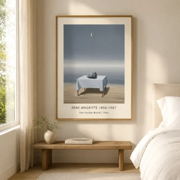 Visible World Print, Magritte Stone Beach Wall Art Print