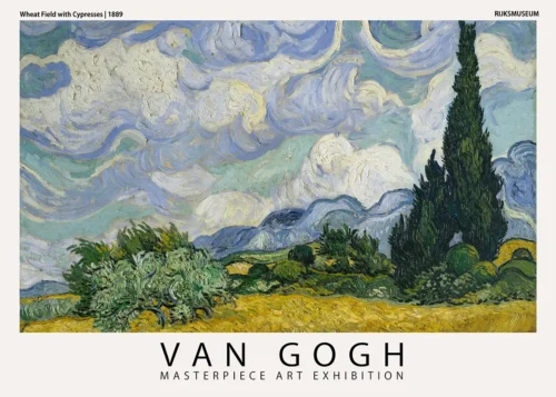 Van Gogh Wheat Field with Cypresses Exhibition Art Print