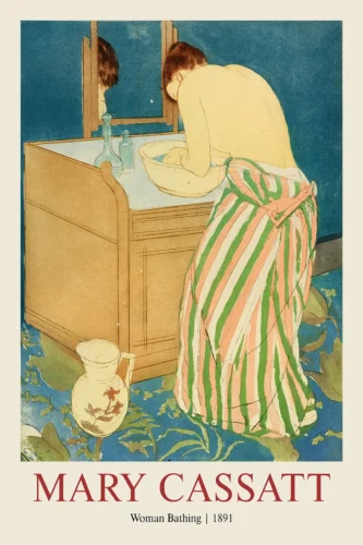 Woman Bathing by Mary Cassatt, 1891 Impressionist Art Print