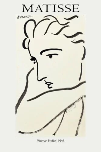 Henri Matisse Woman Profile 1946 Minimalist Sketch Art Print