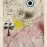Joan Miro Woman, Bird, Stars 1943 Surrealist Abstract Art Print