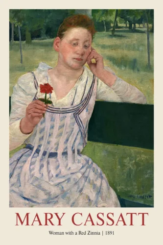 Mary Cassatt Woman with a Red Zinnia 1891 Impressionist Art Print