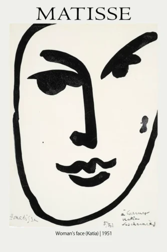 Matisse Katia Woman's Face Minimalist Exhibition Art Print