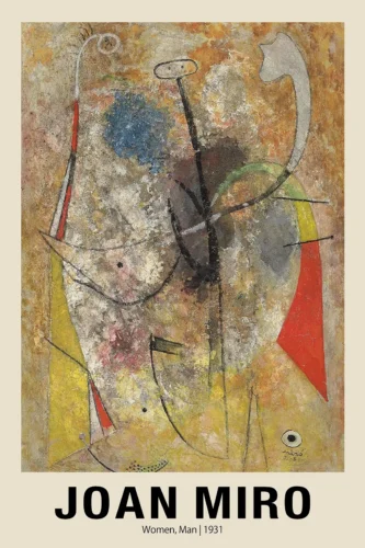 Joan Miro Women, Man 1931 Surrealist Abstract Art Print