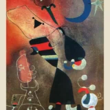 Joan Miro Women and Bird in the Moonlight 1949 Abstract Wall Art Print