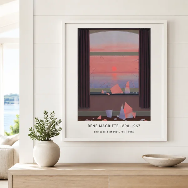 World of Pictures Poster, Magritte Broken Window Wall Art Print