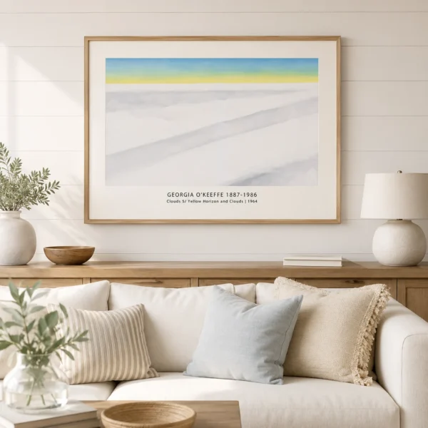 Yellow Horizon Print, Georgia O'Keeffe Clouds Wall Art Print