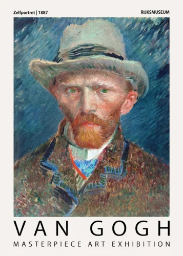 Van Gogh Self-Portrait with Grey Felt Hat Exhibition Art Print