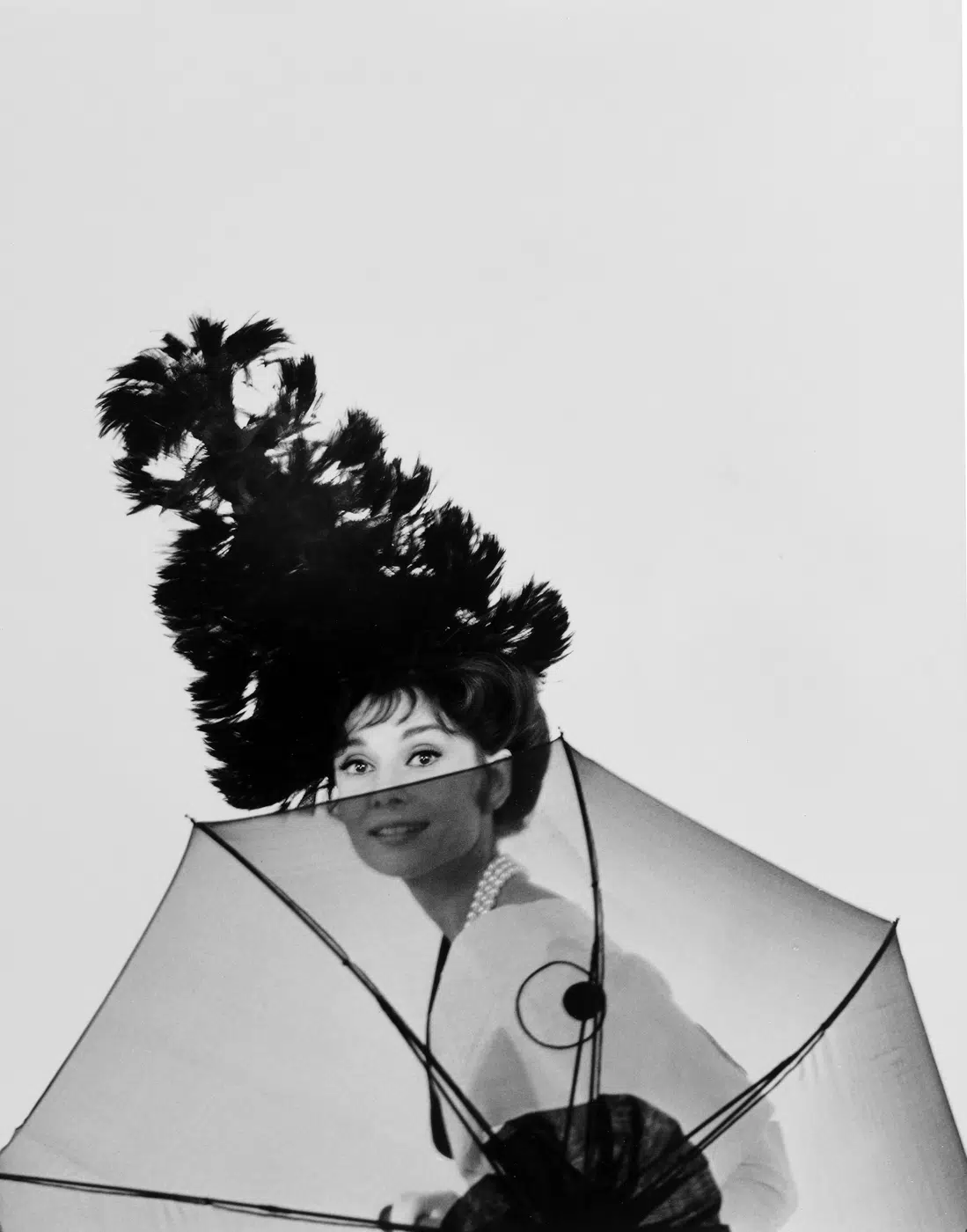 Audrey Hepburn 1963 studio portrait print showing 1963 with archival tone