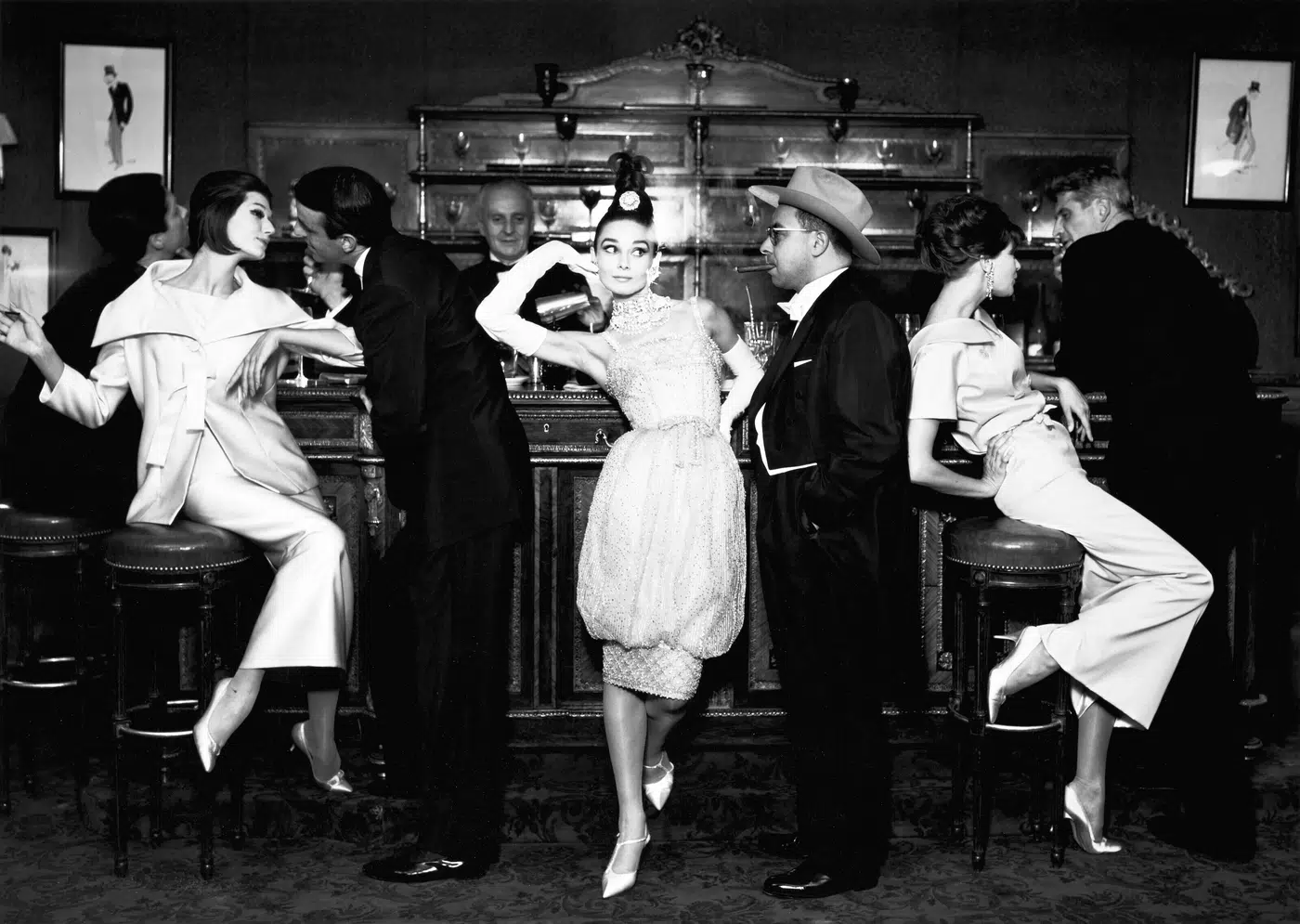 Audrey Hepburn and Art Buchwald With print showing and art buchwald with simone, barbara mullen, frederick eberstadt, and dr