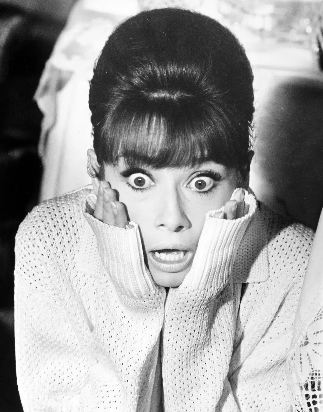 Audrey Hepburn Paris When It Sizzles Set print showing on the set of the 1964 paramount production paris when it sizzles, pa