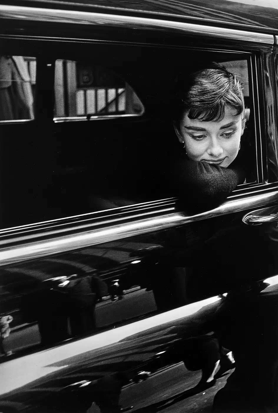 Audrey Hepburn Sabrina 1953 Set Photo print showing while filming 'sabrina', 1953 with archival tone