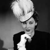 Ava Gardner Feather Hat and White Gloves Portrait Photography Print
