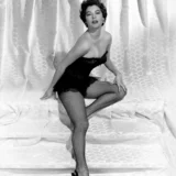 Ava Gardner in Black Swimsuit and Fishnets Photography Print