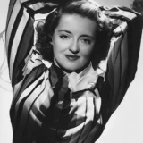 Bette Davis Striped Blouse Portrait Monochrome Photography Print