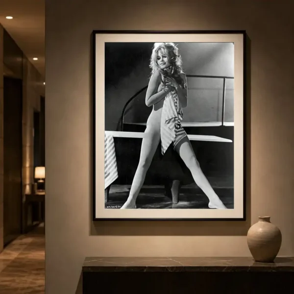 Brigitte Bardot Balcony Portrait Black and White Photography Print