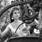Brigitte Bardot Smiling in a Garden 1954 Photography Print