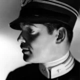 Clark Gable Profile in Uniform Black and White Photography Print