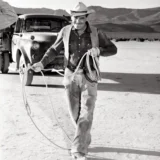 Clark Gable on The Misfits Film Set Black and White Version 1 Photography Print