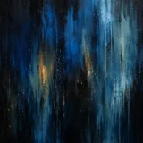 Cobalt After Rain Abstract Wall Art, Deep Blue and Copper Print