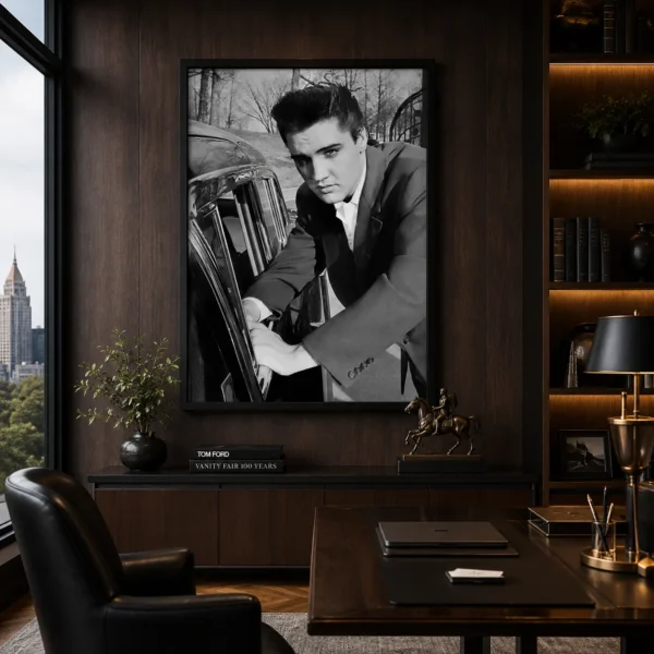 Elvis Presley Graceland Car Poster, 1965 Portrait Print
