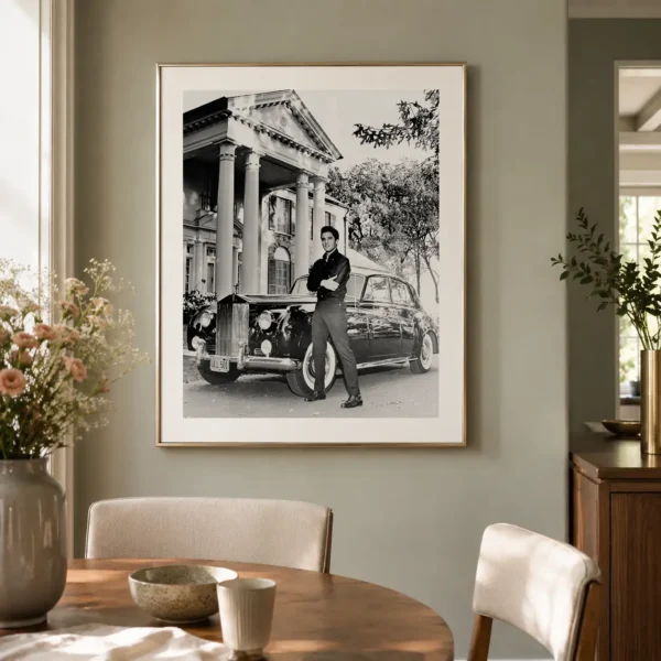 Elvis Presley Rolls-Royce Poster, Graceland 1960s Print