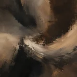 Dark Espresso Abstract Smoke Textured Fluid Motion Art Print