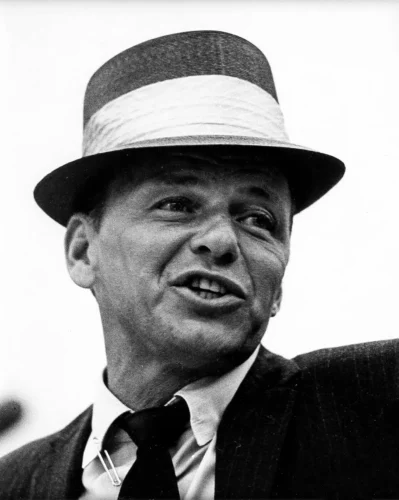 Frank Sinatra Straw Hat Close-Up Poster, Candid Portrait Print