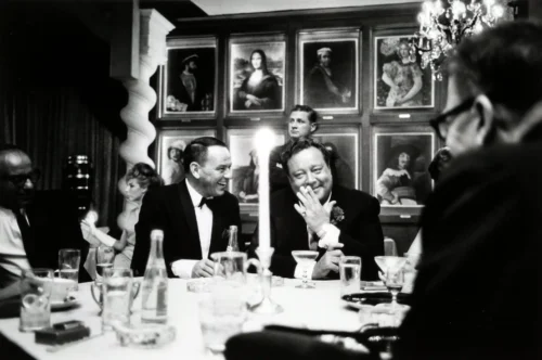 Frank Sinatra Dinner Table Poster, Candid Social Print