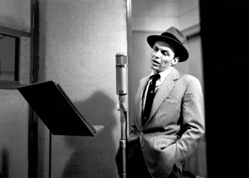 Frank Sinatra Recording Studio Poster, Microphone Vocal Print