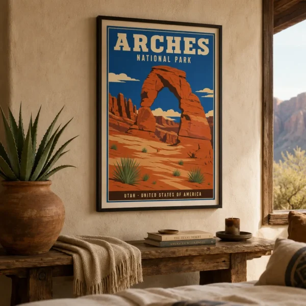 Arches National Park Utah Vintage Style Travel Poster