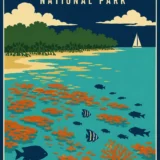 Biscayne National Park Florida Vintage Illustration Art Print