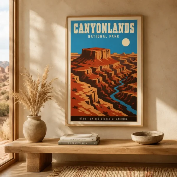 Canyonlands National Park Utah Vintage Style Travel Poster