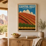 Capitol Reef National Park Utah, Vintage Style Art Print
