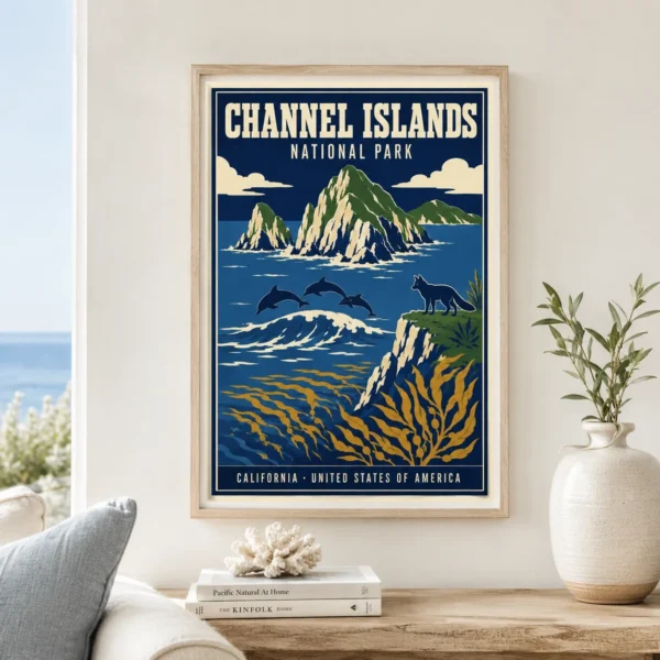 Channel Islands National Park California Vintage Travel Poster