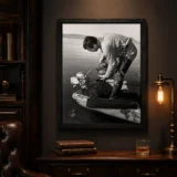 Clark Gable Outdoor Fishing Boat Scene Black and White Print Photography Print