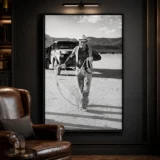 Clark Gable on The Misfits Film Set Black and White Version 1 Photography Print