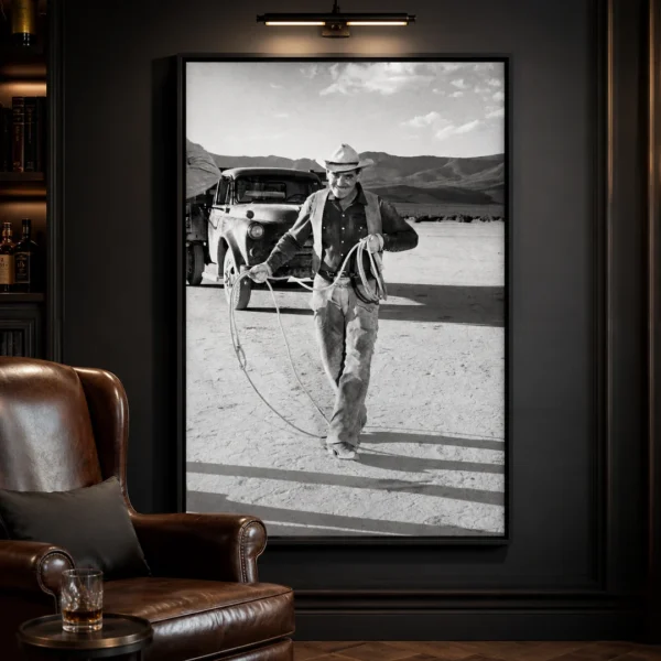 Clark Gable on The Misfits Film Set Black and White Version 1 Photography Print