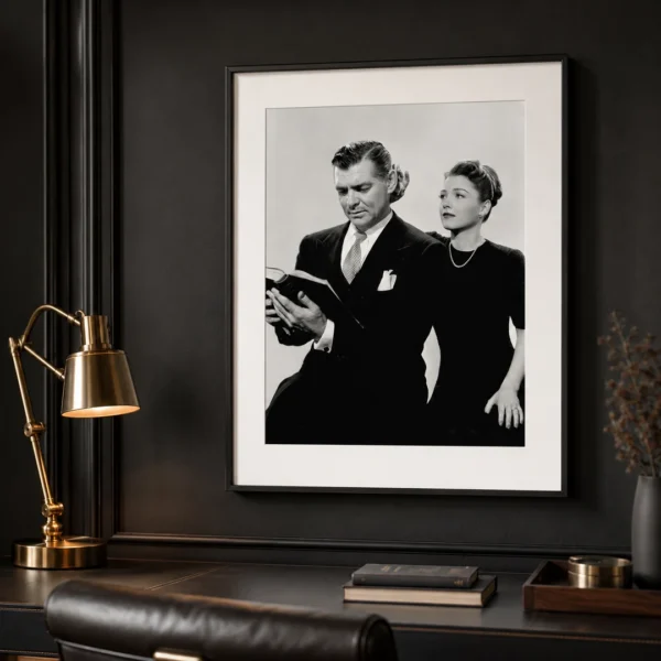 Clark Gable Reading a Script with Co-star Studio Still Photography Print