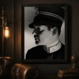 Clark Gable Profile in Uniform Black and White Photography Print