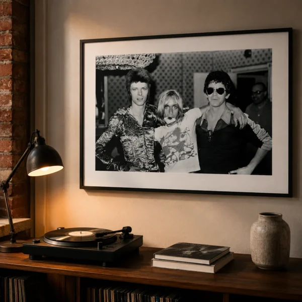 David Bowie, Iggy Pop and Lou Reed Rock Party Photography Print