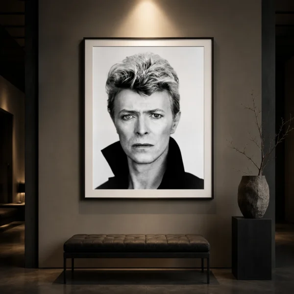 David Bowie 1983 Serious Moonlight Era Black and White Photography Print